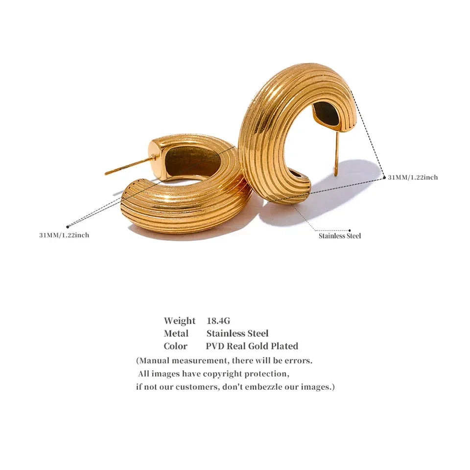 Eternal Edge Stainless Hoops - TM & Co. Jewels