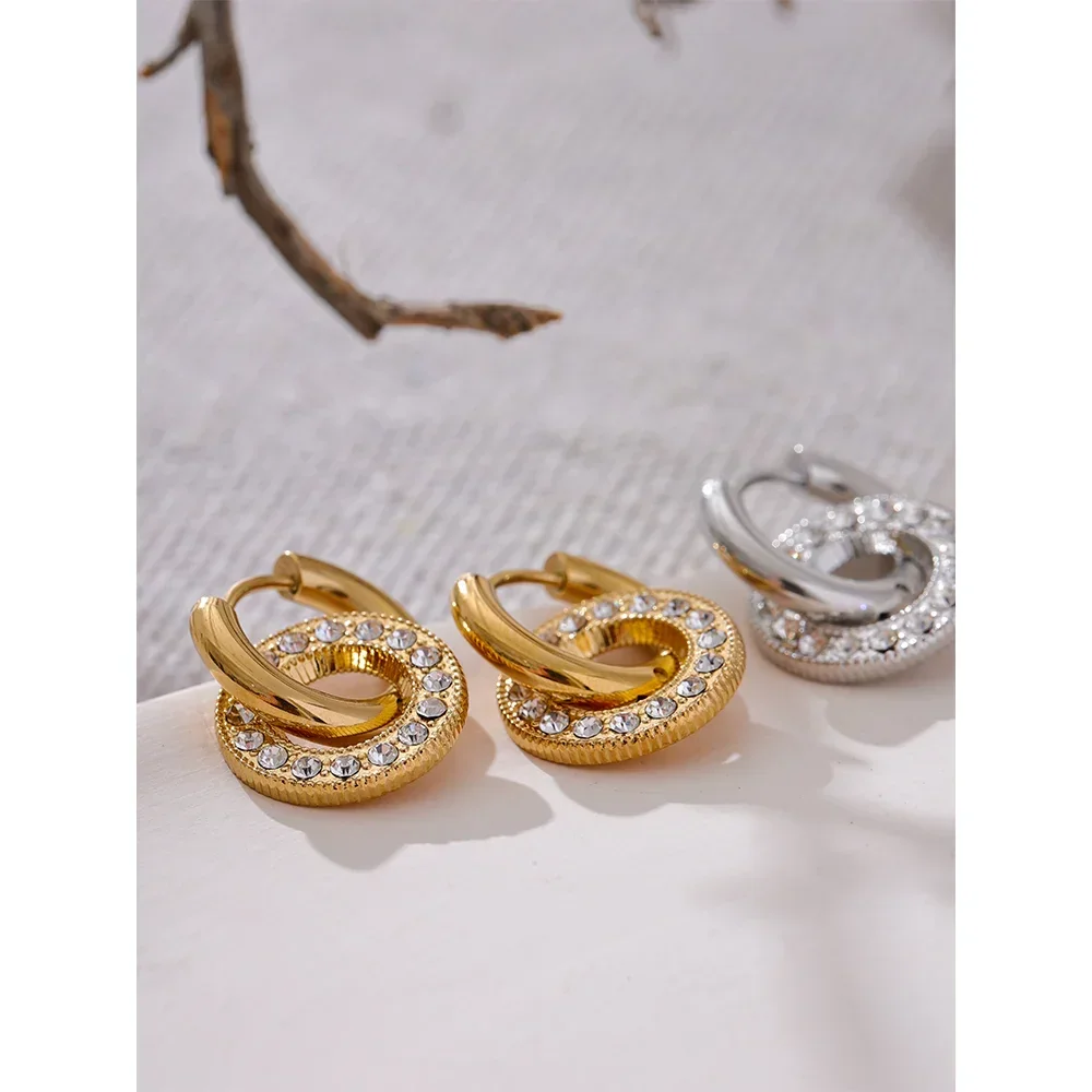 Luminous Drop Hoop Studs - TM & Co. Jewels