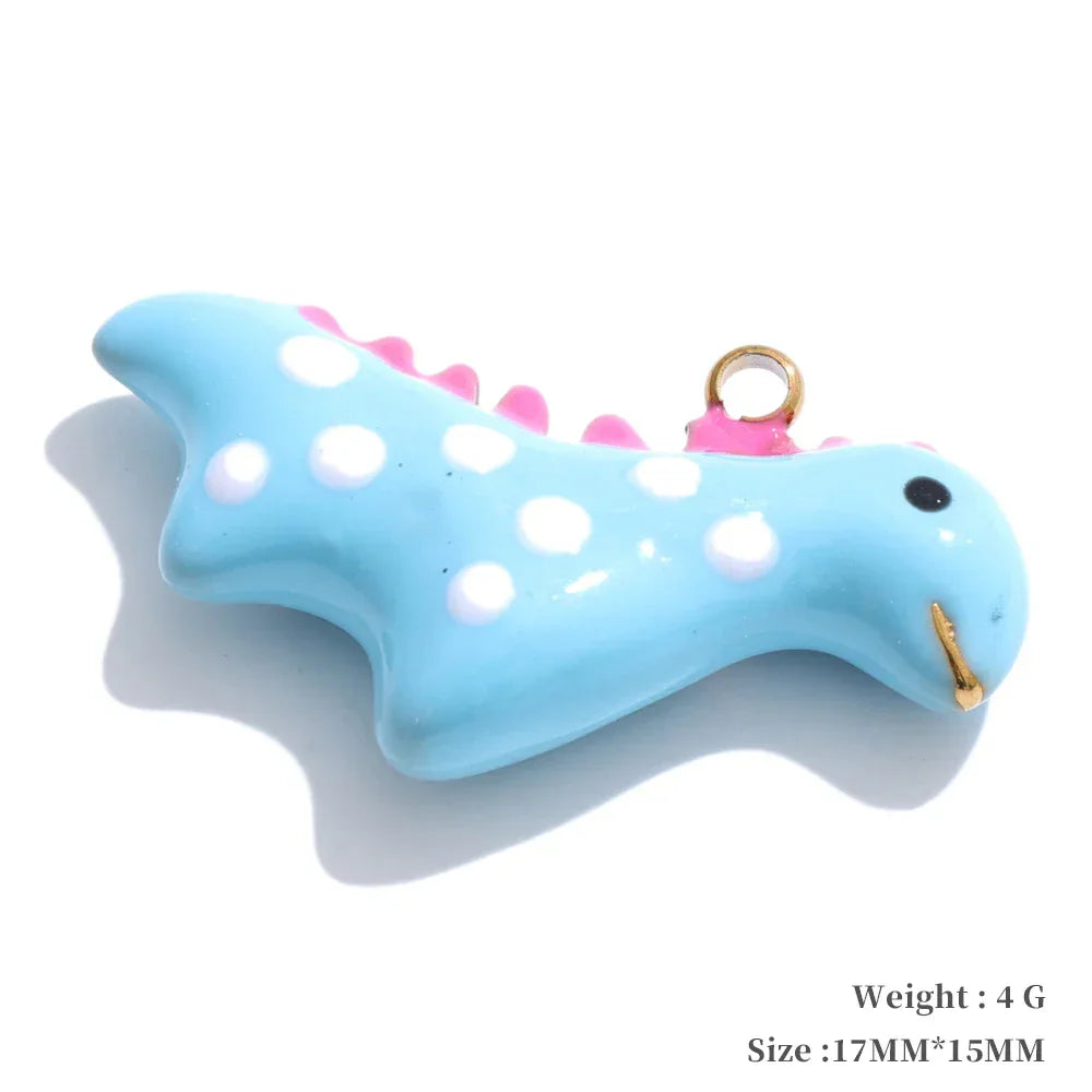 Y2K Enamel Fruit Cherry Shell Fish Heart DIY Accessories Pendants Making Necklace Bracelet Stainless Steel Jewelry Gift