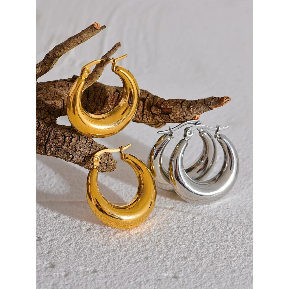 Modern Edge Golden Hoops - TM & Co. Jewels