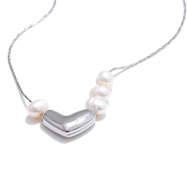 Adore Pearl Heart Pendant - TM & CO. JEWELS 