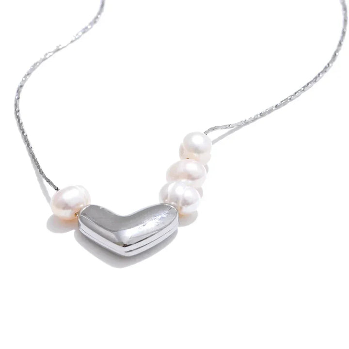 Adore Pearl Heart Pendant - TM & CO. JEWELS 