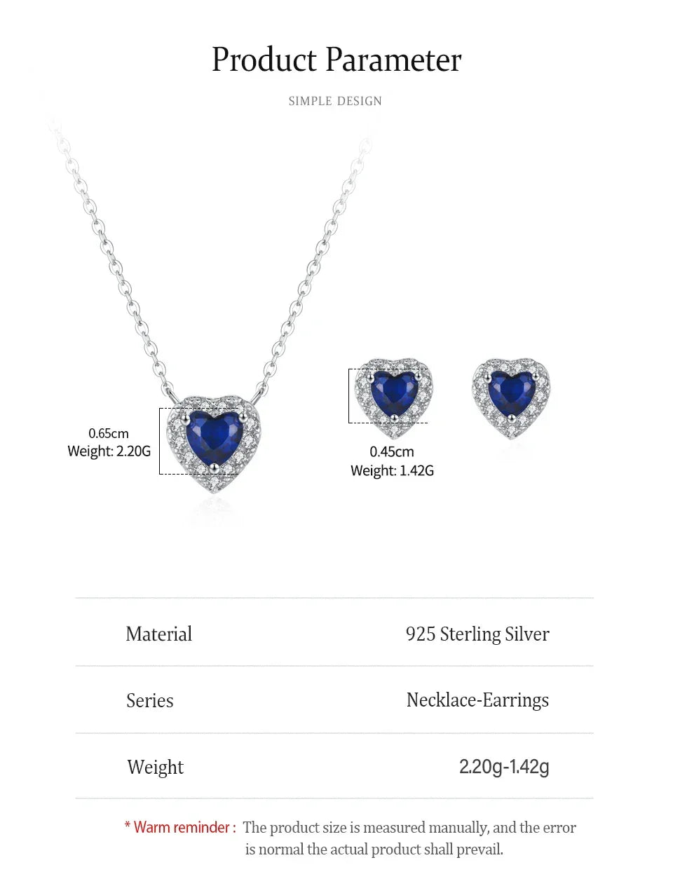 Royal Blue Heart Set - TM & Co. Jewels