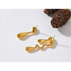 Asymmetry Unusual Big Stud Earrings - TM & CO. JEWELS 