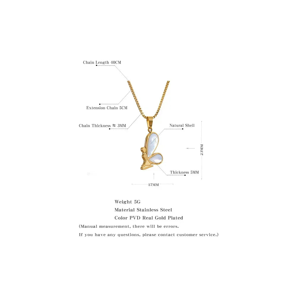 Ocean Flutter Shell Butterfly Necklace - TM & Co. Jewels