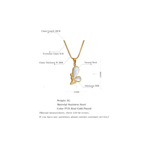 Ocean Flutter Shell Butterfly Necklace - TM & Co. Jewels