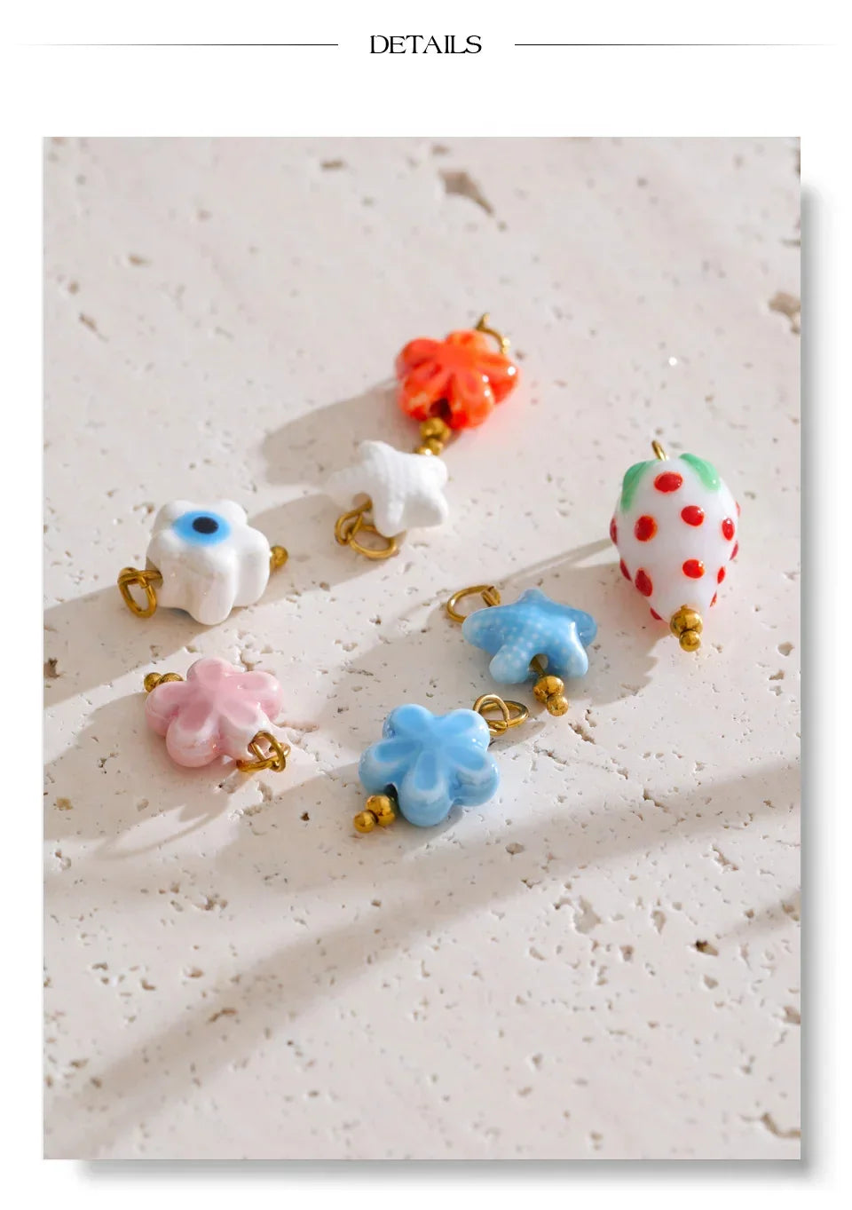 Cute Enamel Enamel Star Flower Cherry Strawberry DIY Accessories Charm Pendants for Necklace Bracelet Earrings Making