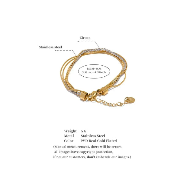 Gold Layered Zirconia Bracelet