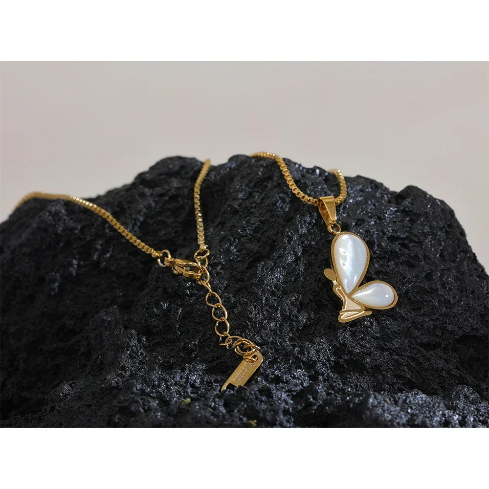 Ocean Flutter Shell Butterfly Necklace - TM & Co. Jewels