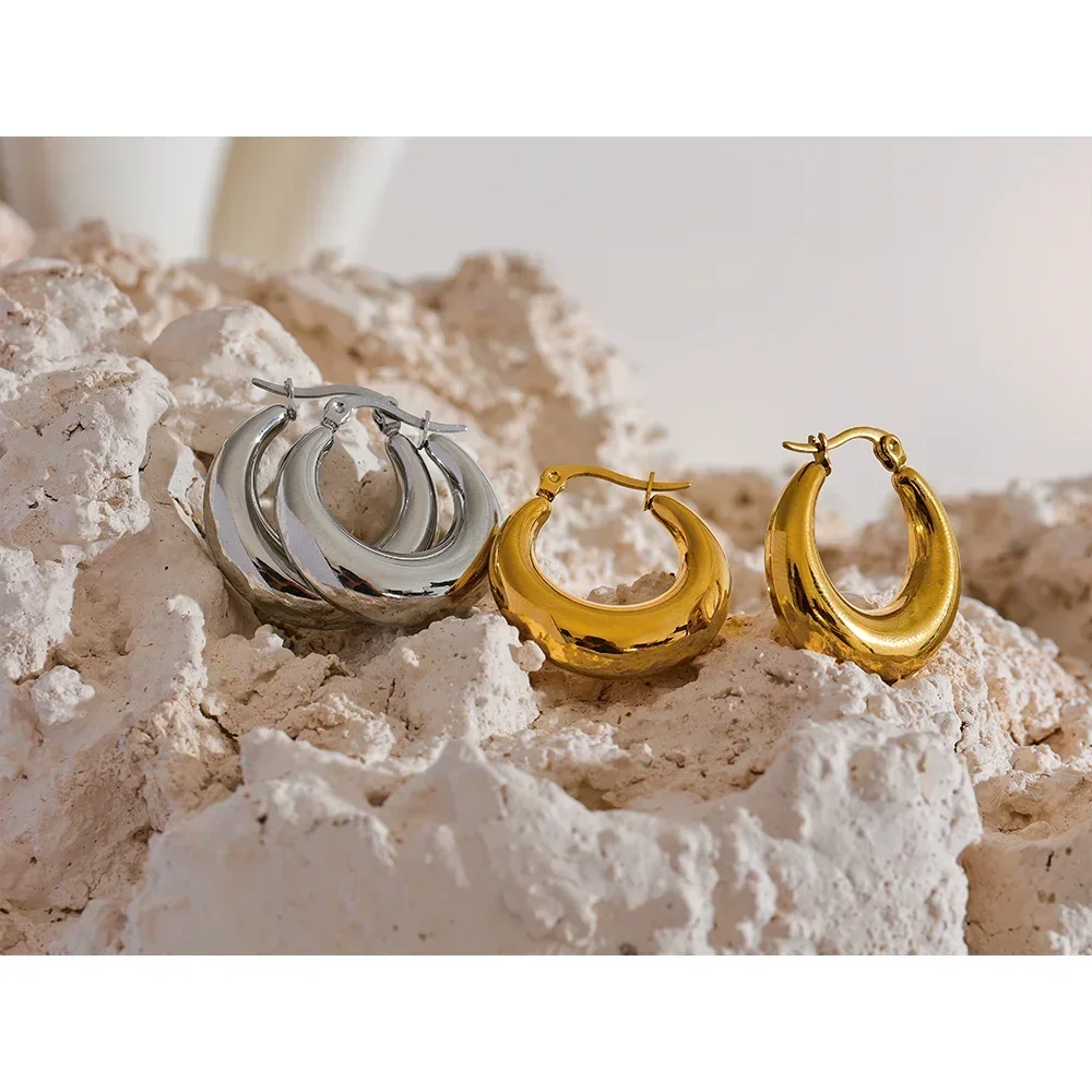 Modern Edge Golden Hoops - TM & Co. Jewels