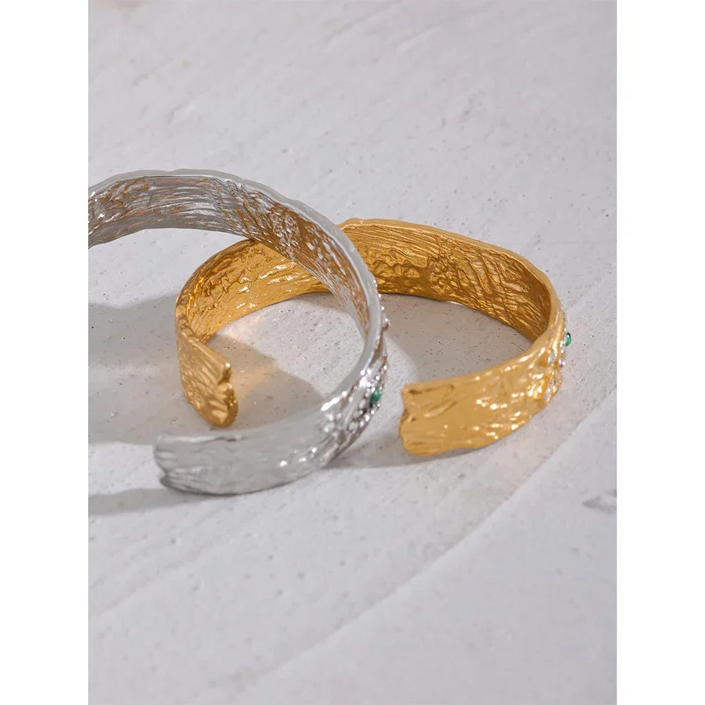 Whimsical Eyes Gold Bangle - TM & Co. Jewels