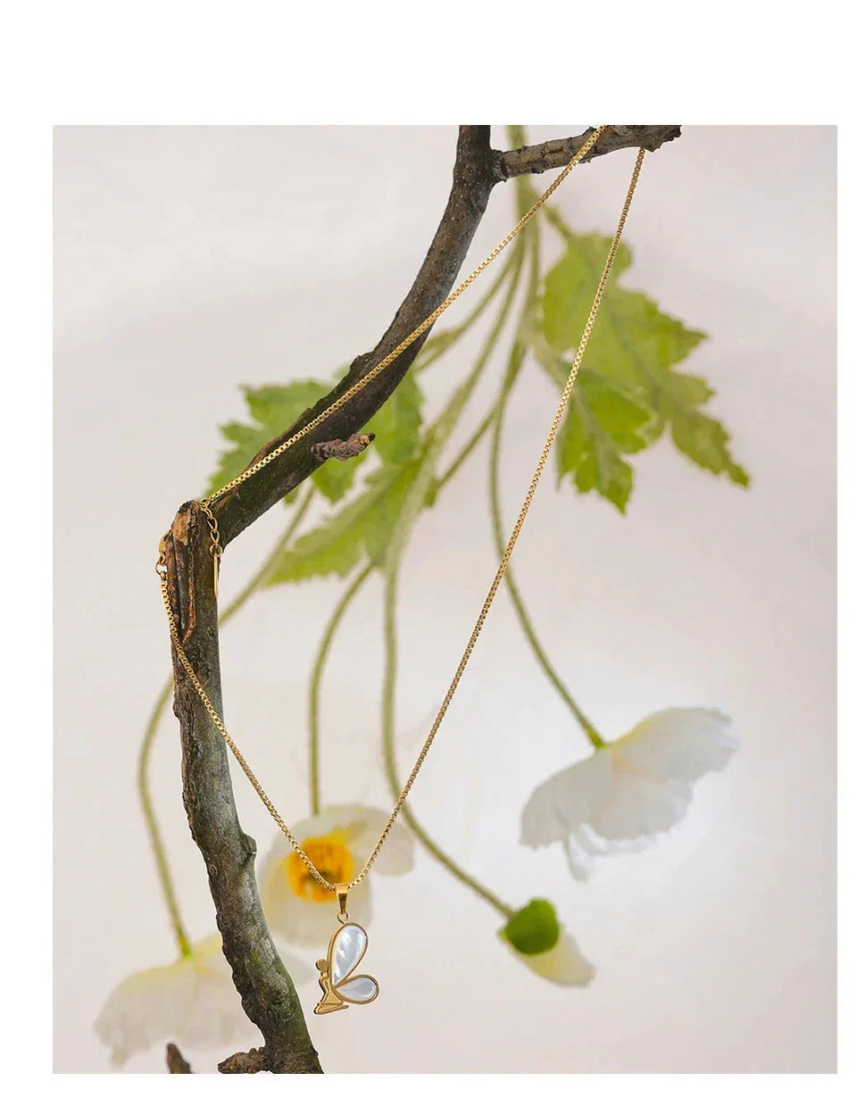 Ocean Flutter Shell Butterfly Necklace - TM & Co. Jewels