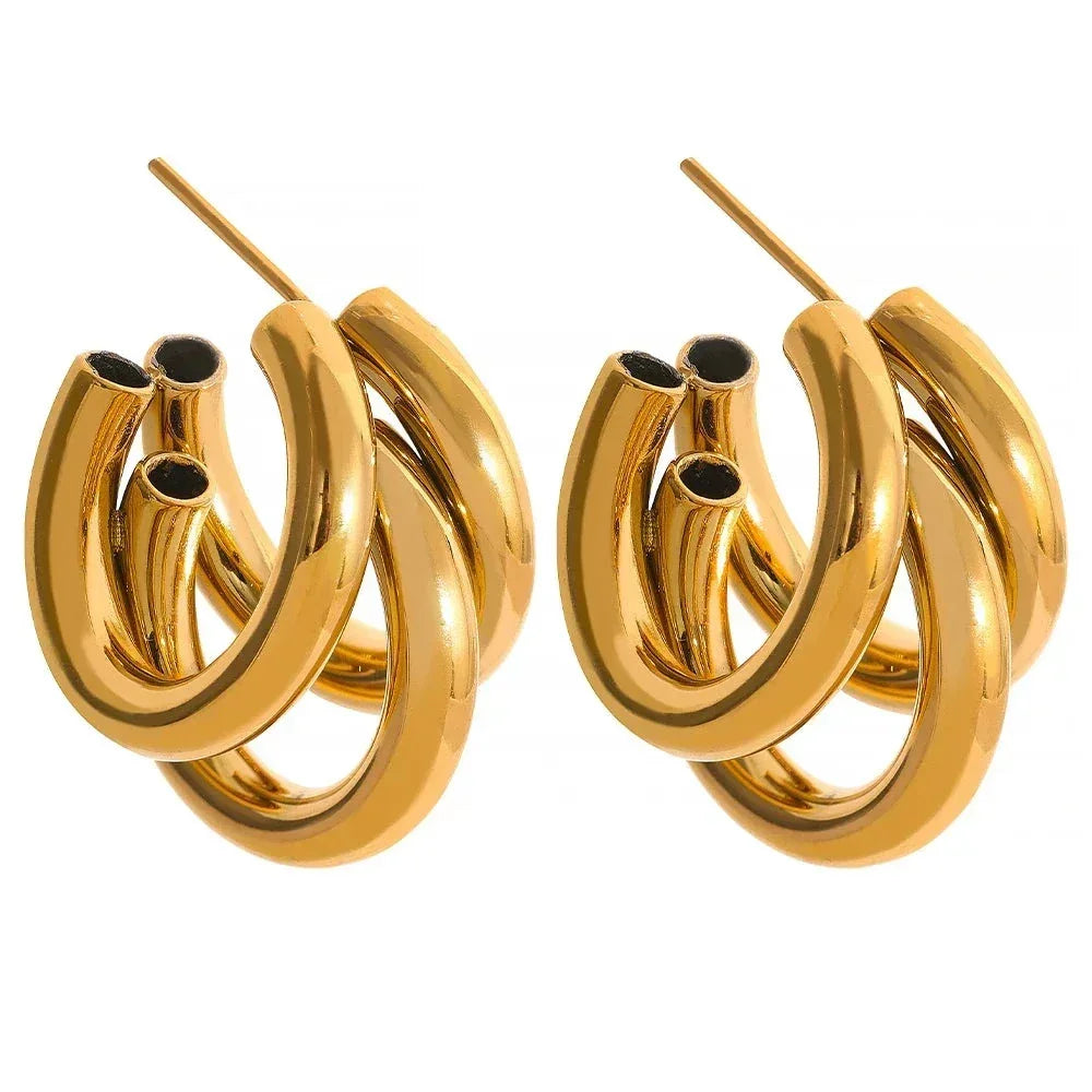 Metallic Statement Stud Earrings - TM & Co. Jewels