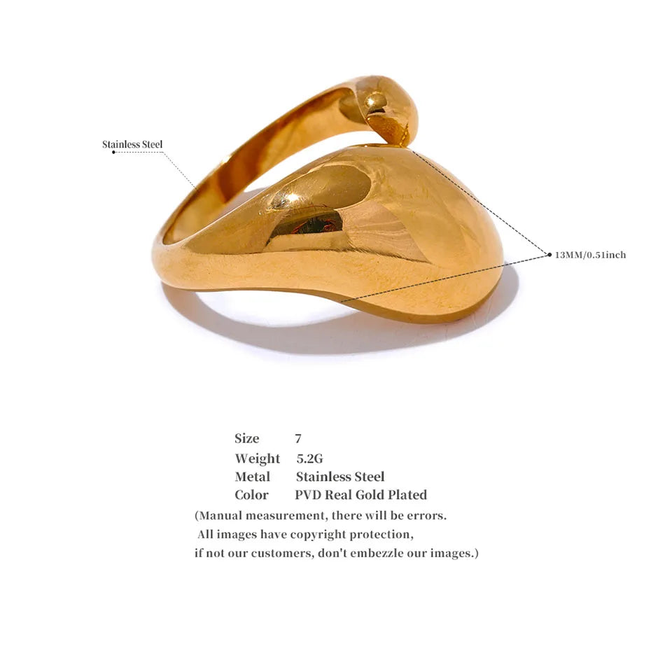 Myrrhine Stylish Gold Metal Ring