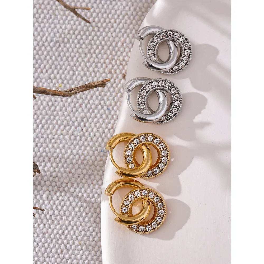 Luminous Drop Hoop Studs - TM & Co. Jewels