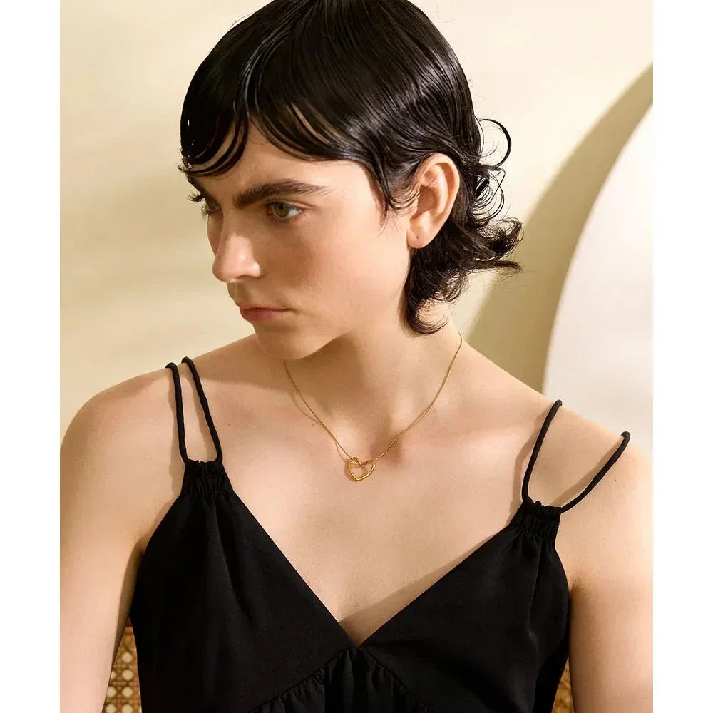 Serene Heart Hollow Necklace - TM & Co. Jewels