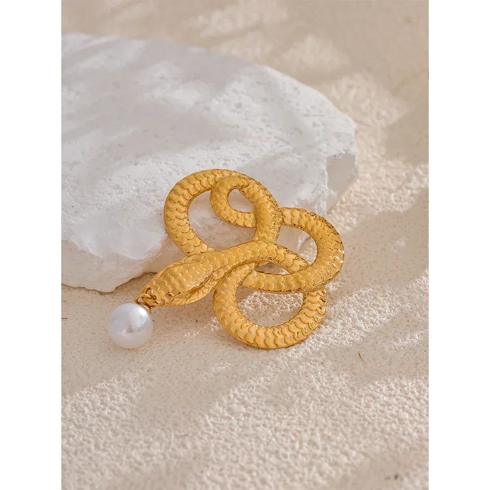 Gilded Snake Drop Pin