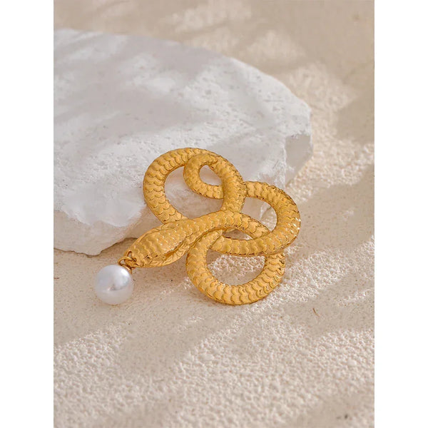 Gilded Snake Drop Pin - TM & CO. JEWELS 