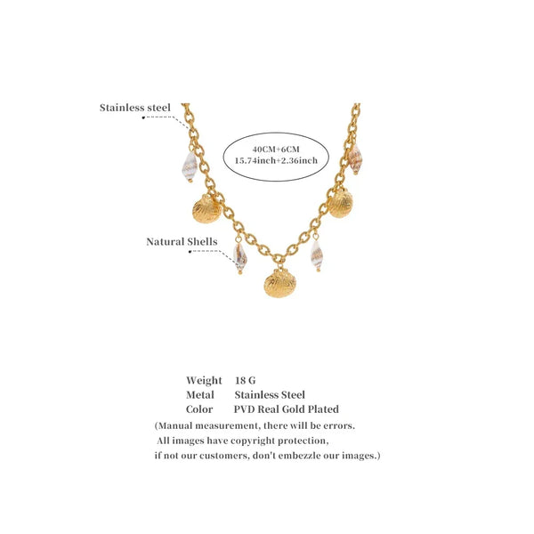 Gilded Shell Pendant - TM & CO. JEWELS 