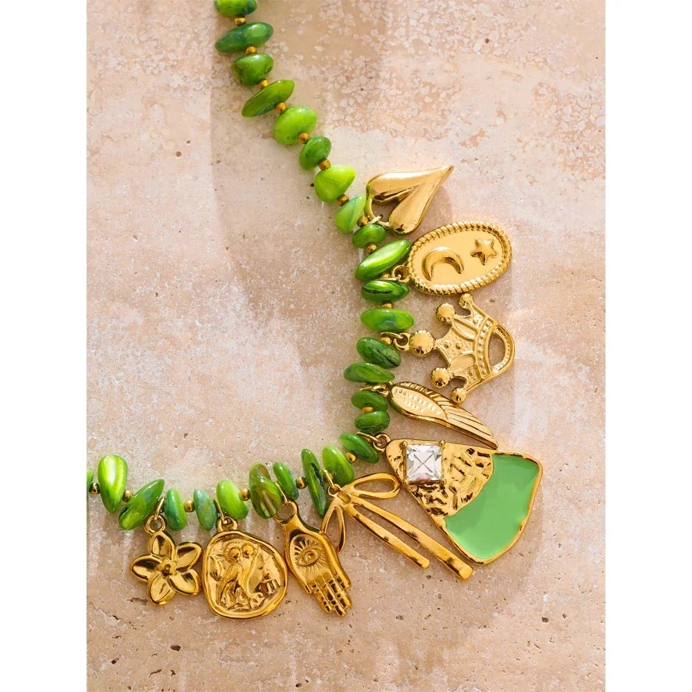 Seafoam & Petals Necklace - TM & CO. JEWELS 