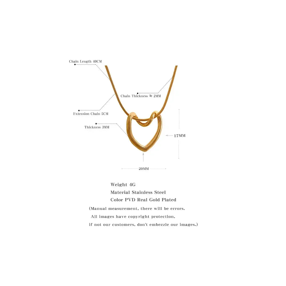 Serene Heart Hollow Necklace - TM & Co. Jewels