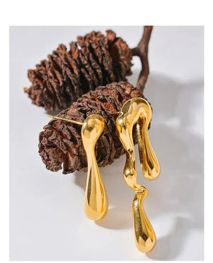 Asymmetry Unusual Big Stud Earrings - TM & CO. JEWELS 