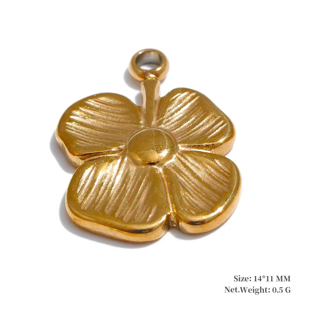 Metal Leaf Flower Star Palm Golden Drop Handmade DIY Stainless Steel Casting Jewelry Accessories