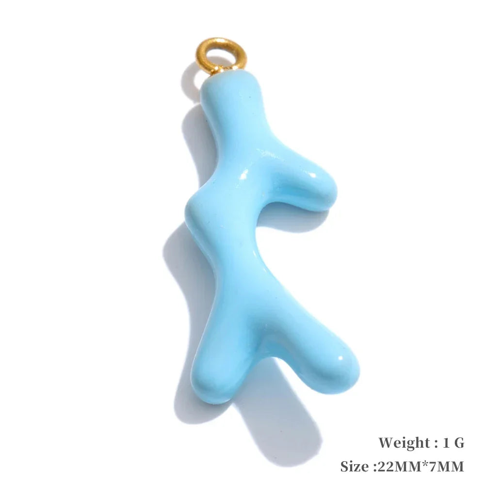 Y2K Enamel Fruit Cherry Shell Fish Heart DIY Accessories Pendants Making Necklace Bracelet Stainless Steel Jewelry Gift