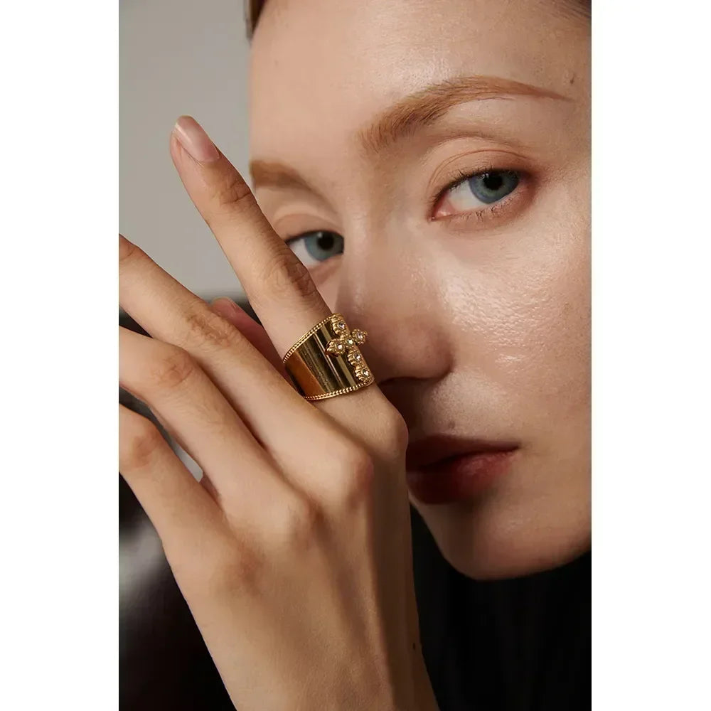 Divine Cross Cubic Zirconia Ring - TM & Co. Jewels