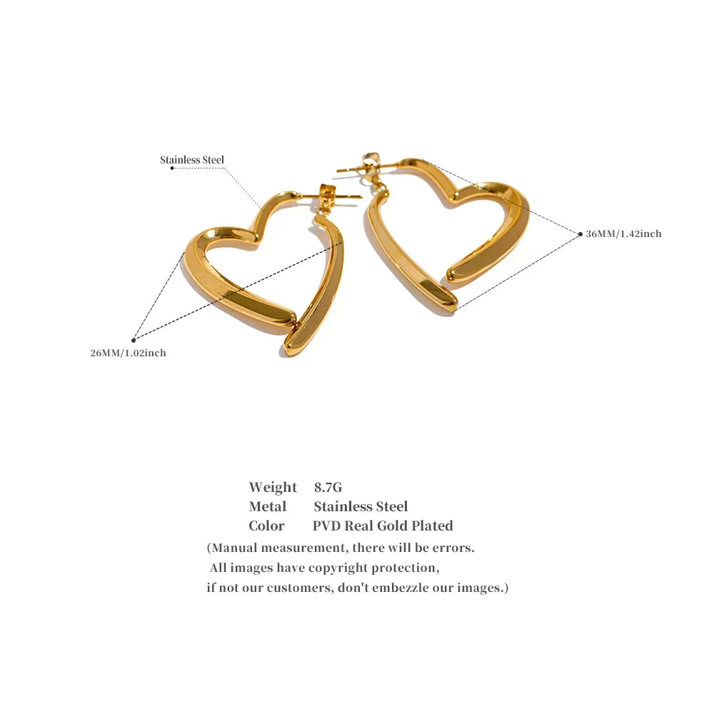 Floating Heart Hoop Earrings - TM & Co. Jewels