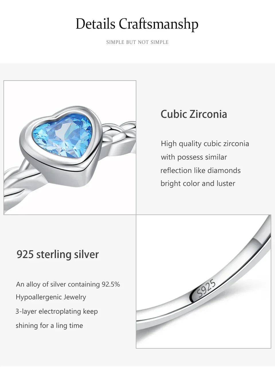 Blue Heart Romance Ring - TM & Co. Jewels