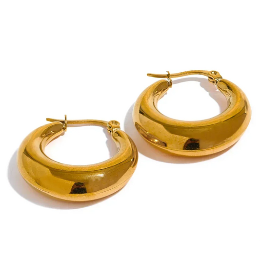 Modern Edge Golden Hoops - TM & Co. Jewels