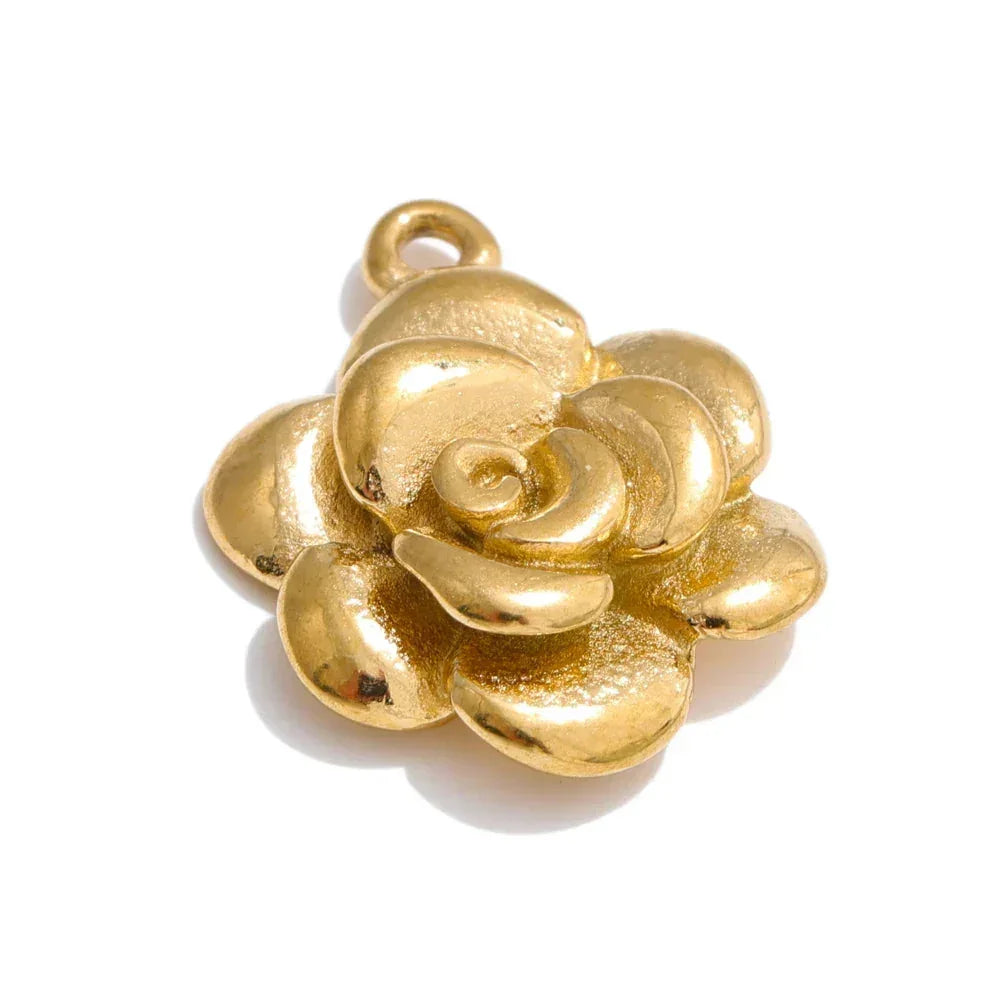 Stainless Steel Metal Leaf Flower Insect Pendants Jewelry DIY Accessories Making Necklace Bracelet Wholesale