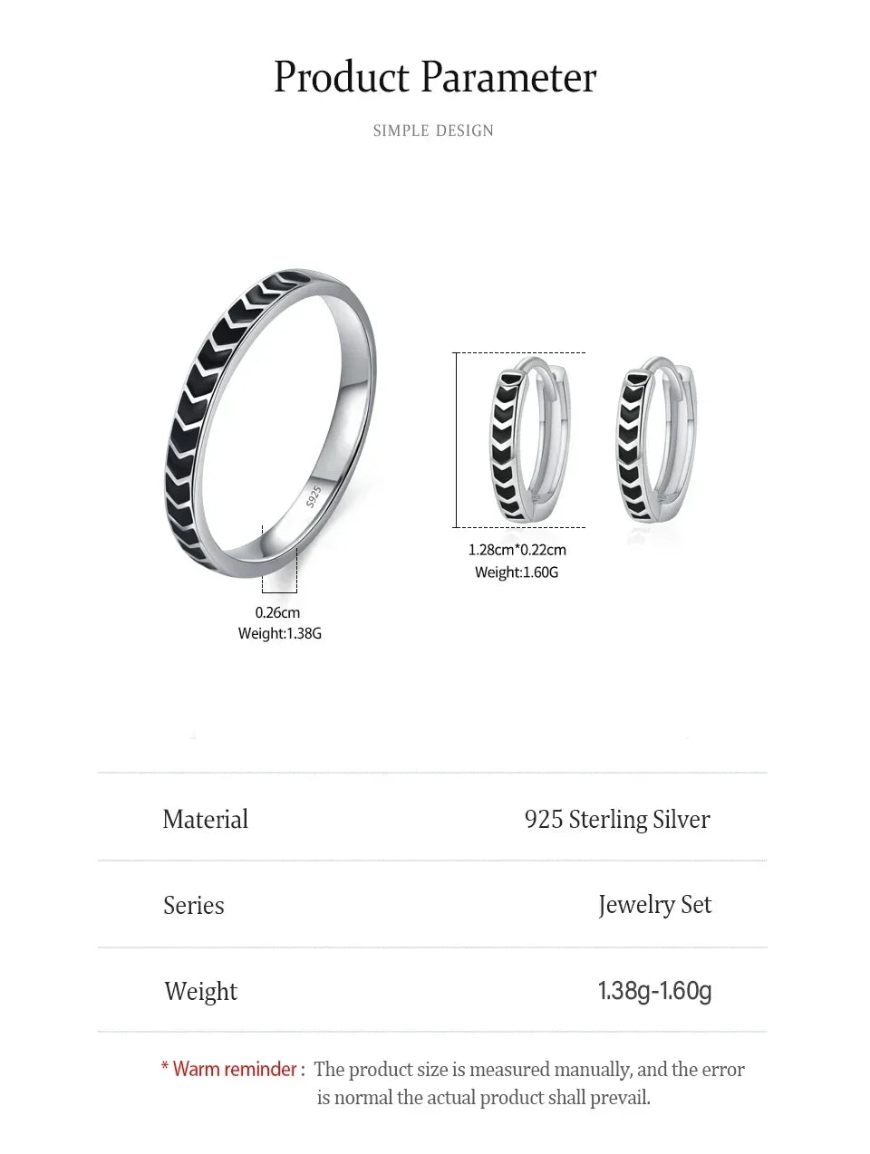 Edgy Enamel Silver Set - TM & Co. Jewels