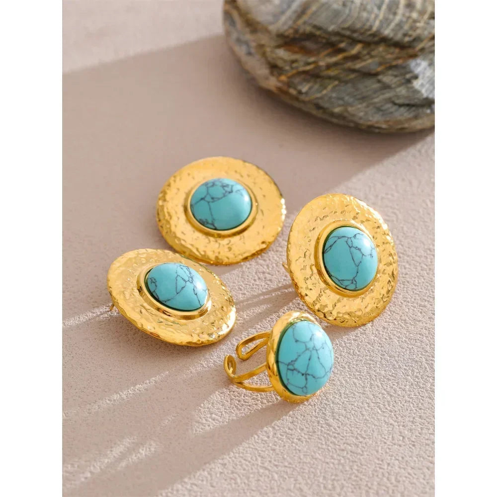 Turquoise Geometry Vintage Jewelry Set
