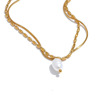 Aura Double Chain Pendant - TM & CO. JEWELS 