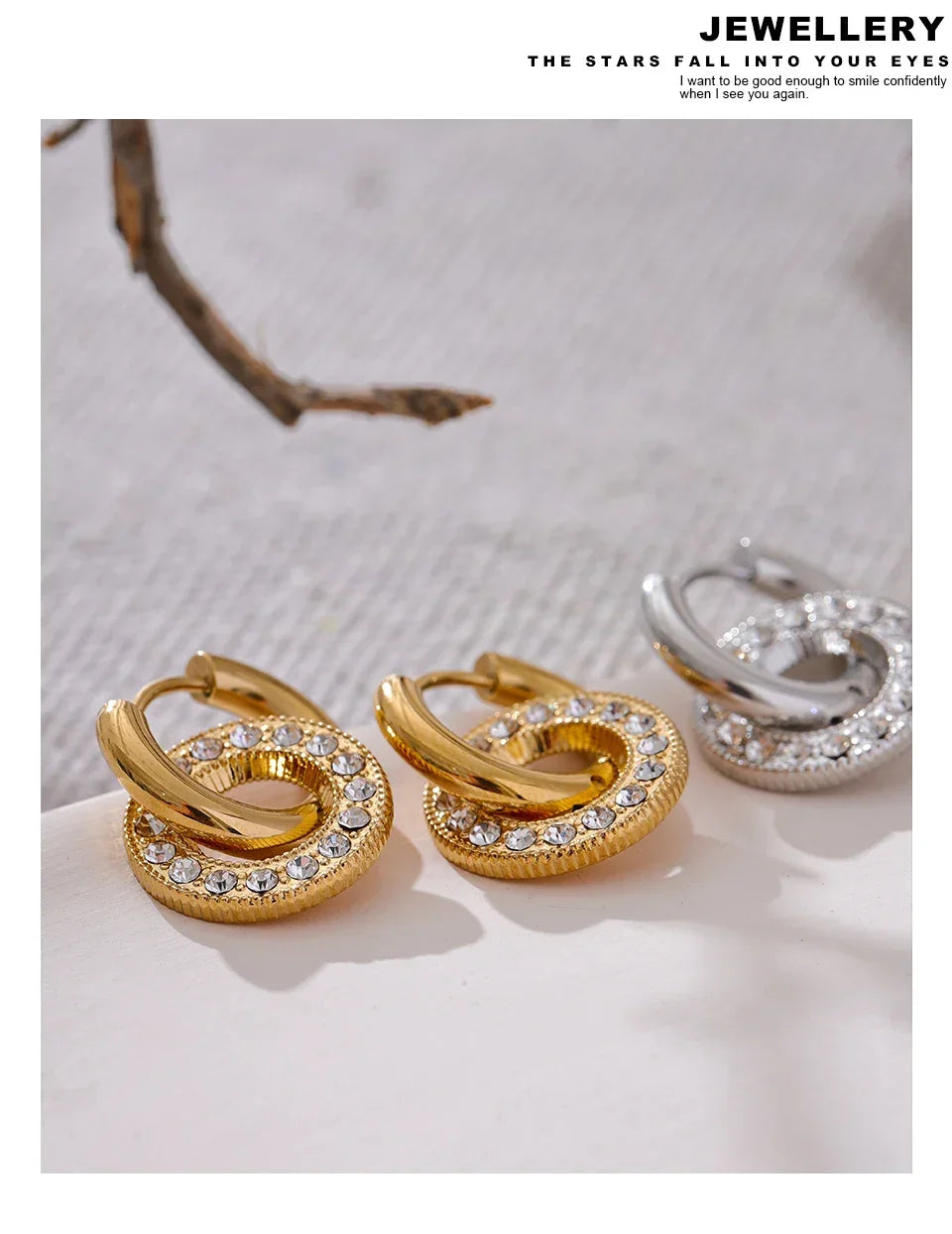 Luminous Drop Hoop Studs - TM & Co. Jewels