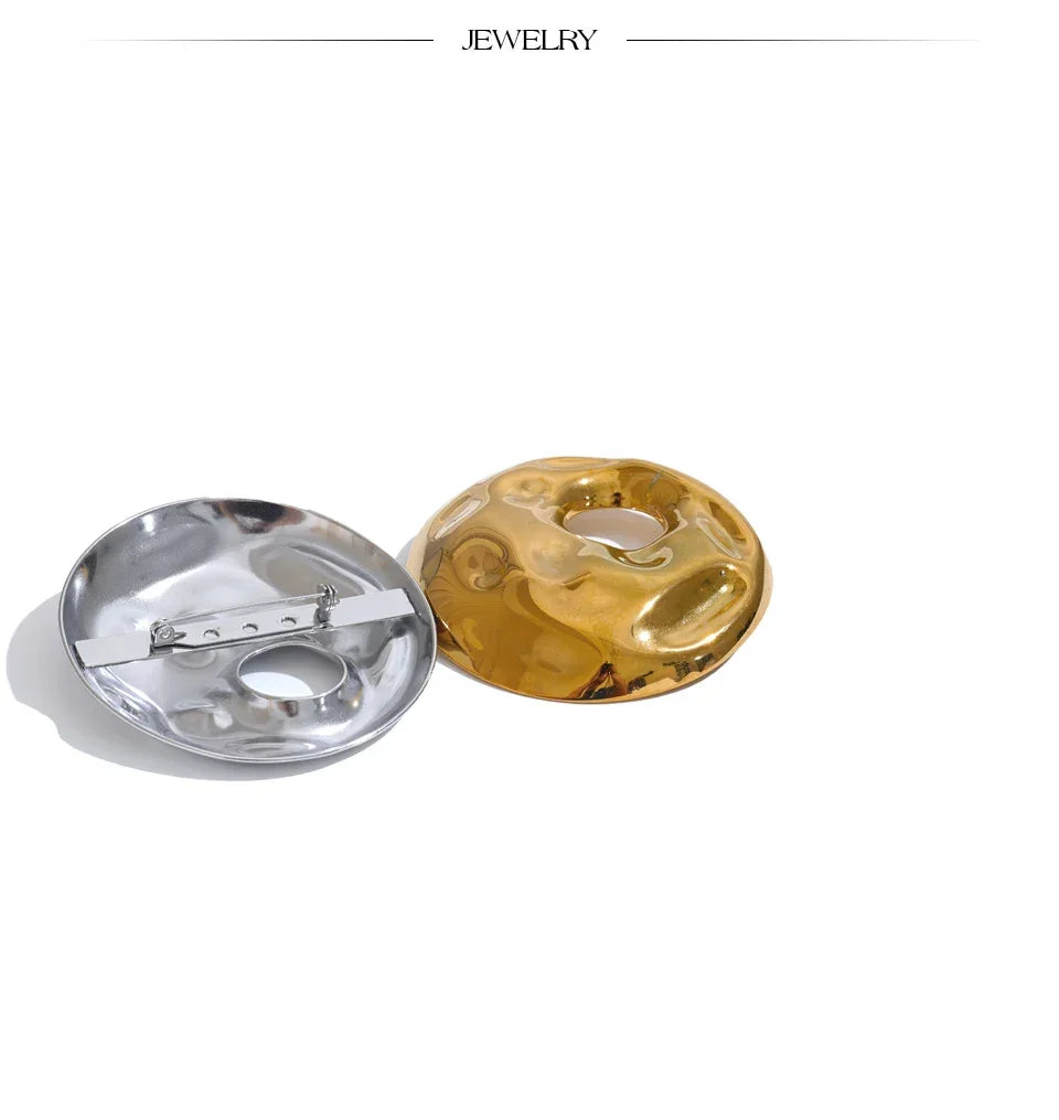 Yhpup 65 mm personalisierte Brosche aus Edelstahl, große runde Hammer-Brosche, wasserdicht, Unisex-Schmuckzubehör für Männer und Frauen