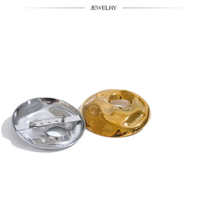 Hammered Circle Pin - TM & CO. JEWELS 