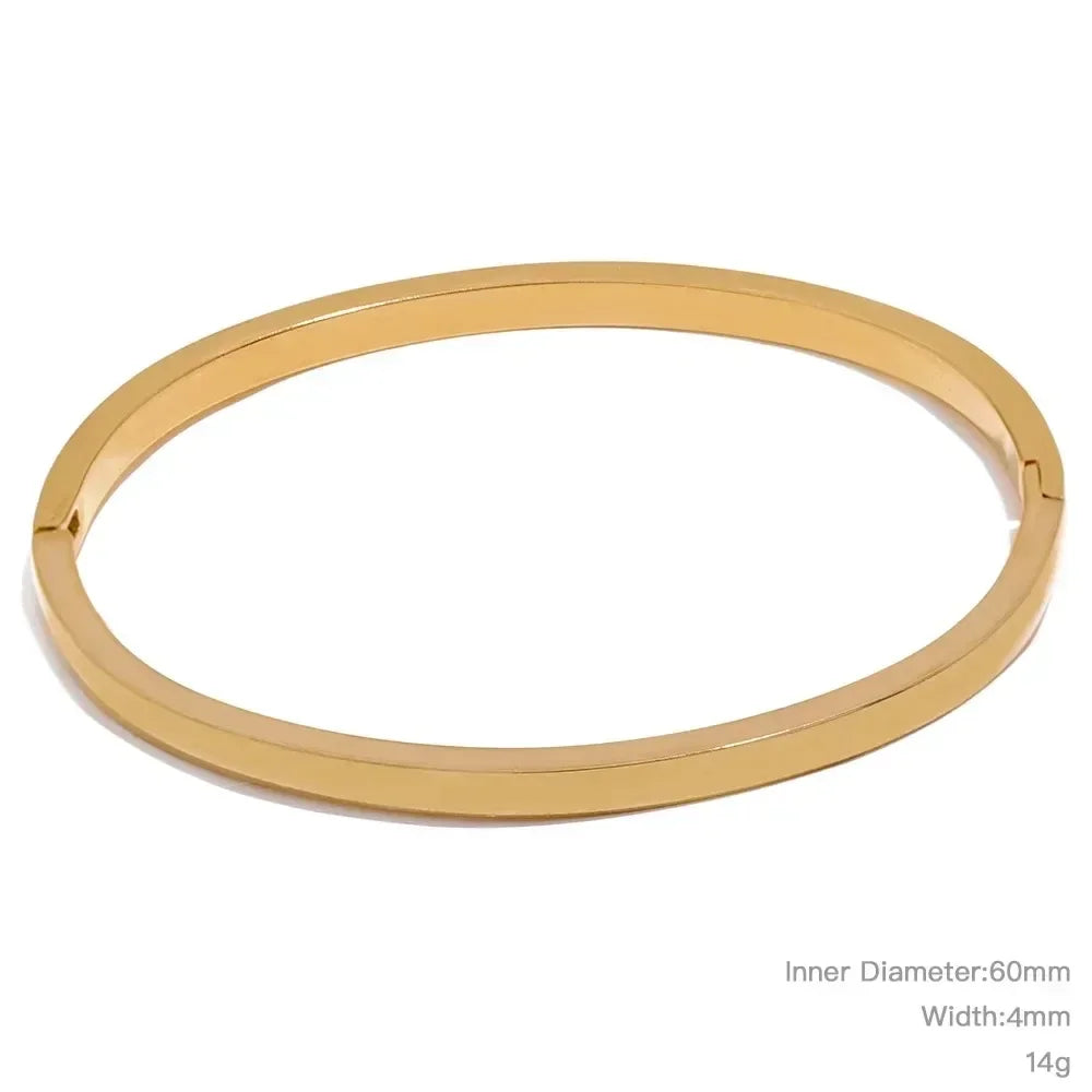 Golden Smooth Stainless Bangle - TM & Co. Jewels