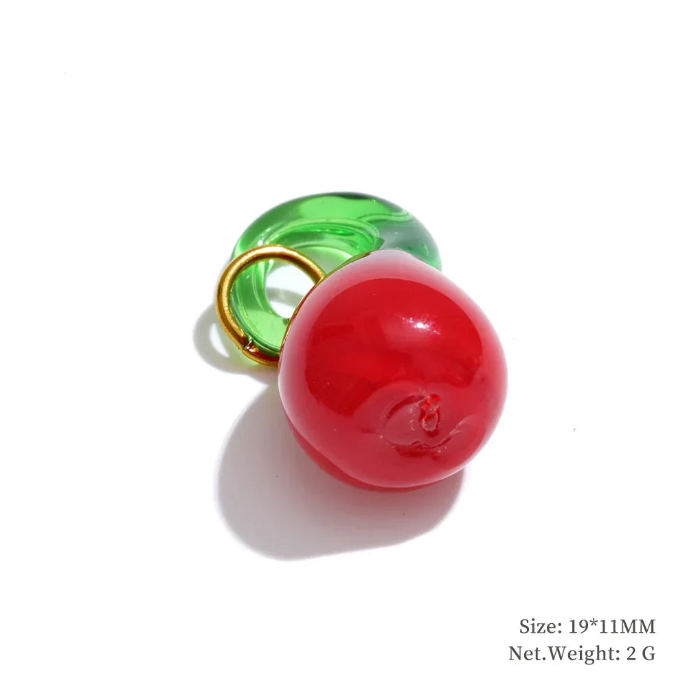 Cute Enamel Enamel Star Flower Cherry Strawberry DIY Accessories Charm Pendants for Necklace Bracelet Earrings Making