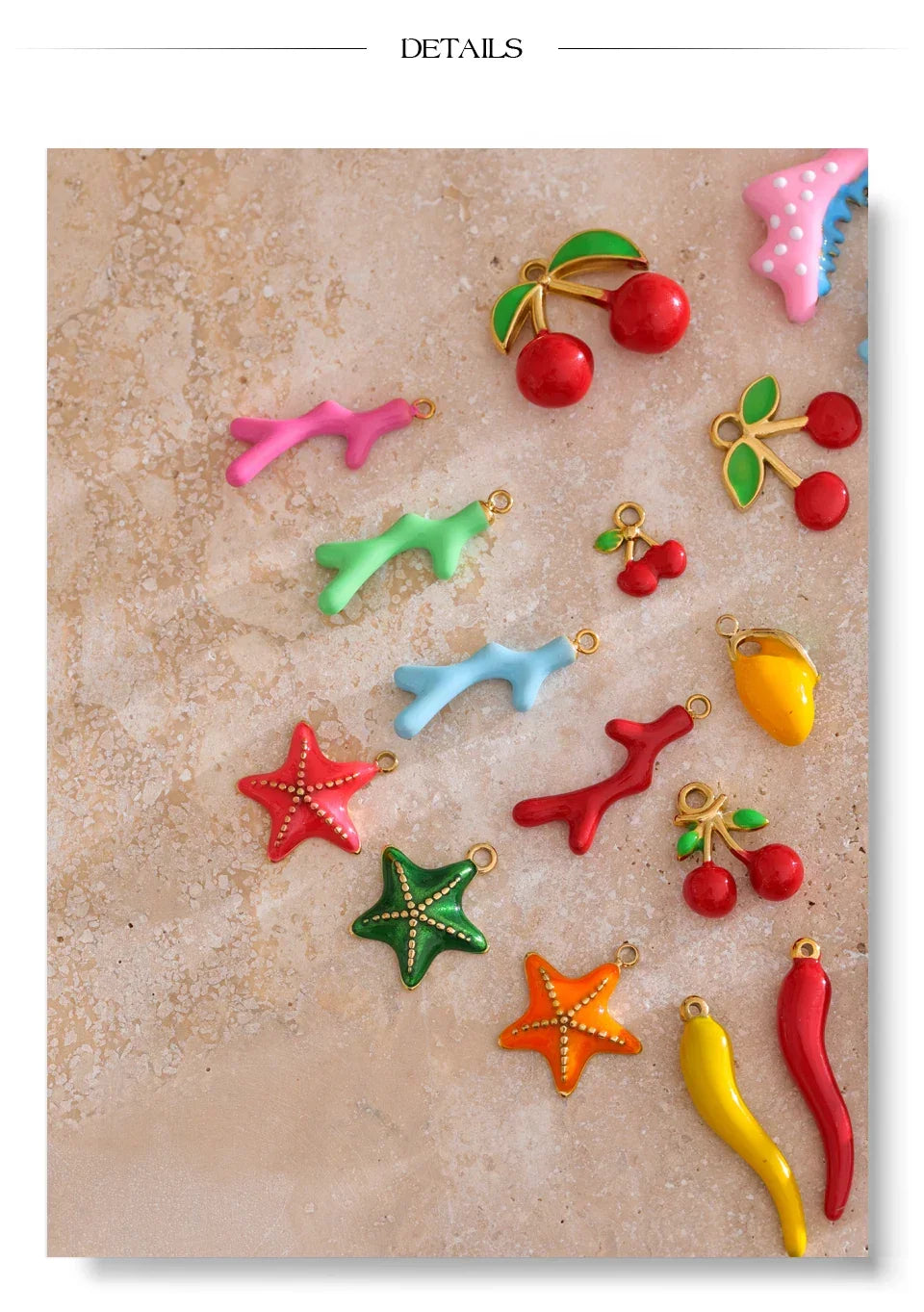 Colorful Enamel Heart Shell Stainless Steel Y2K DIY Making Accessories Handmade Jewelry Wholesale Waterproof