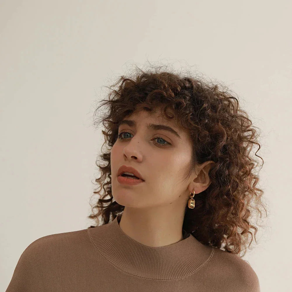 Golden Radiance Geometry Earrings - TM & Co. Jewels