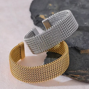 Aqua Flow Statement Steel Bangle - TM & CO. JEWELS 