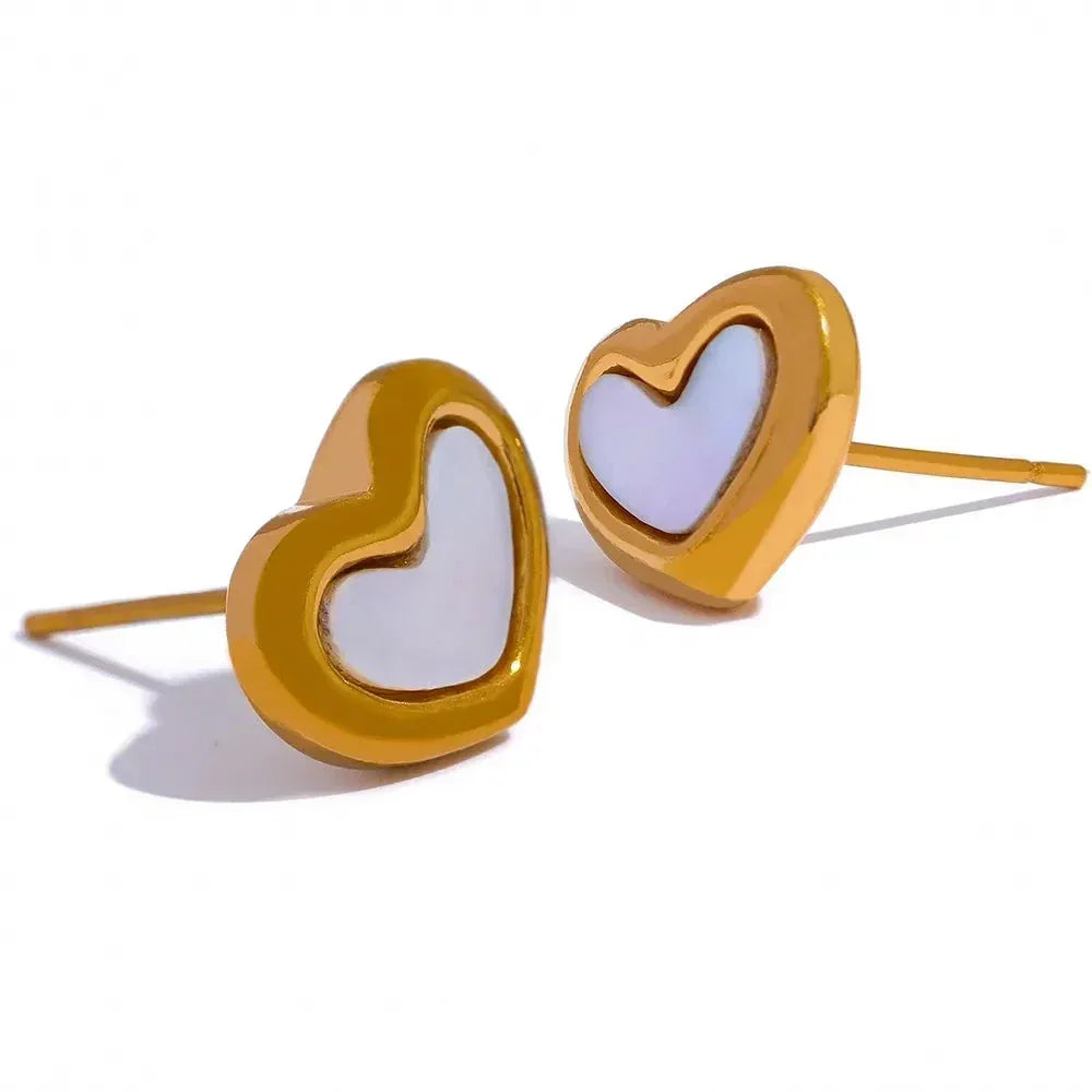 Golden Shell Heartbeat Earrings - TM & Co. Jewels