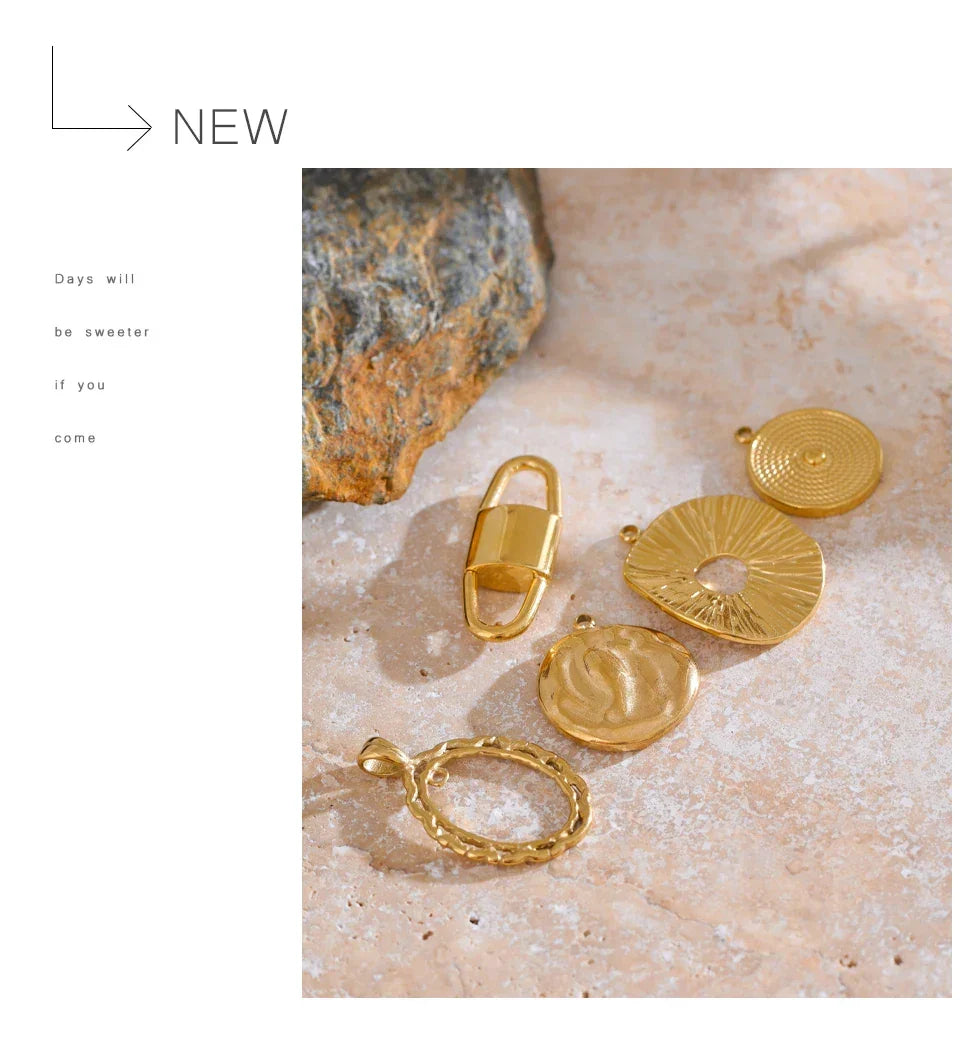 New Stainless Steel Heart Round Lock Charms Cast Pendants Accessories DIY Jewelry Making Necklace Bracelet Wholesale