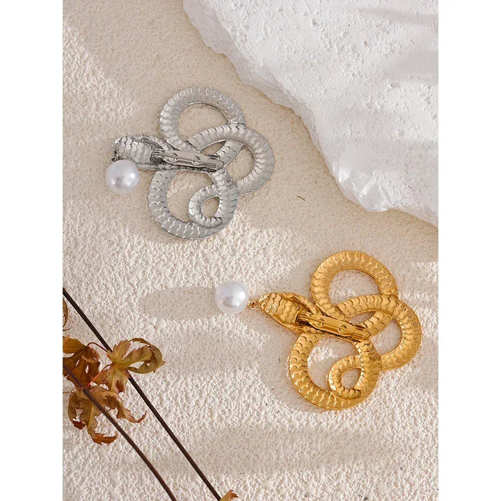 Gilded Snake Drop Pin