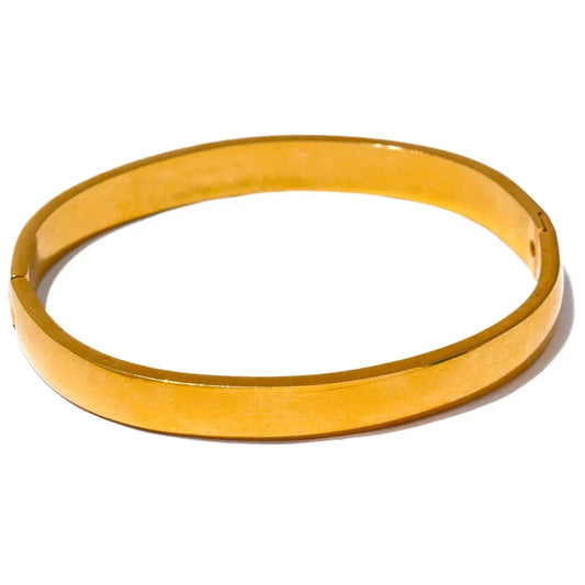 Golden Smooth Stainless Bangle - TM & Co. Jewels