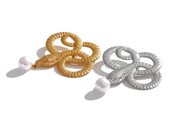 Gilded Snake Drop Pin - TM & CO. JEWELS 