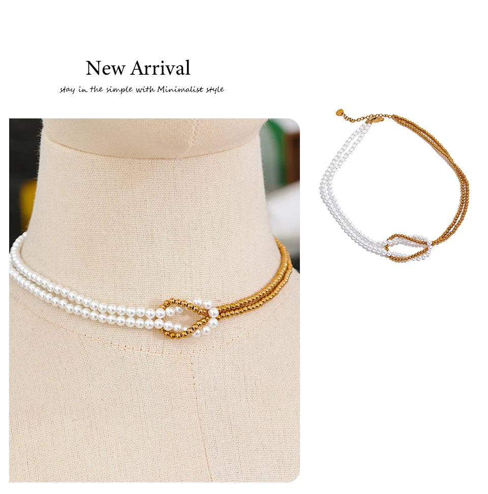 Aura Knot Pearl Choker